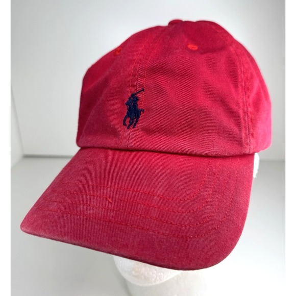 Polo Ralph Lauren Other - Polo Ralph Lauren Dark Red Navy Blue Pony Spell Out Strapback Hat Cap Mens OSFA